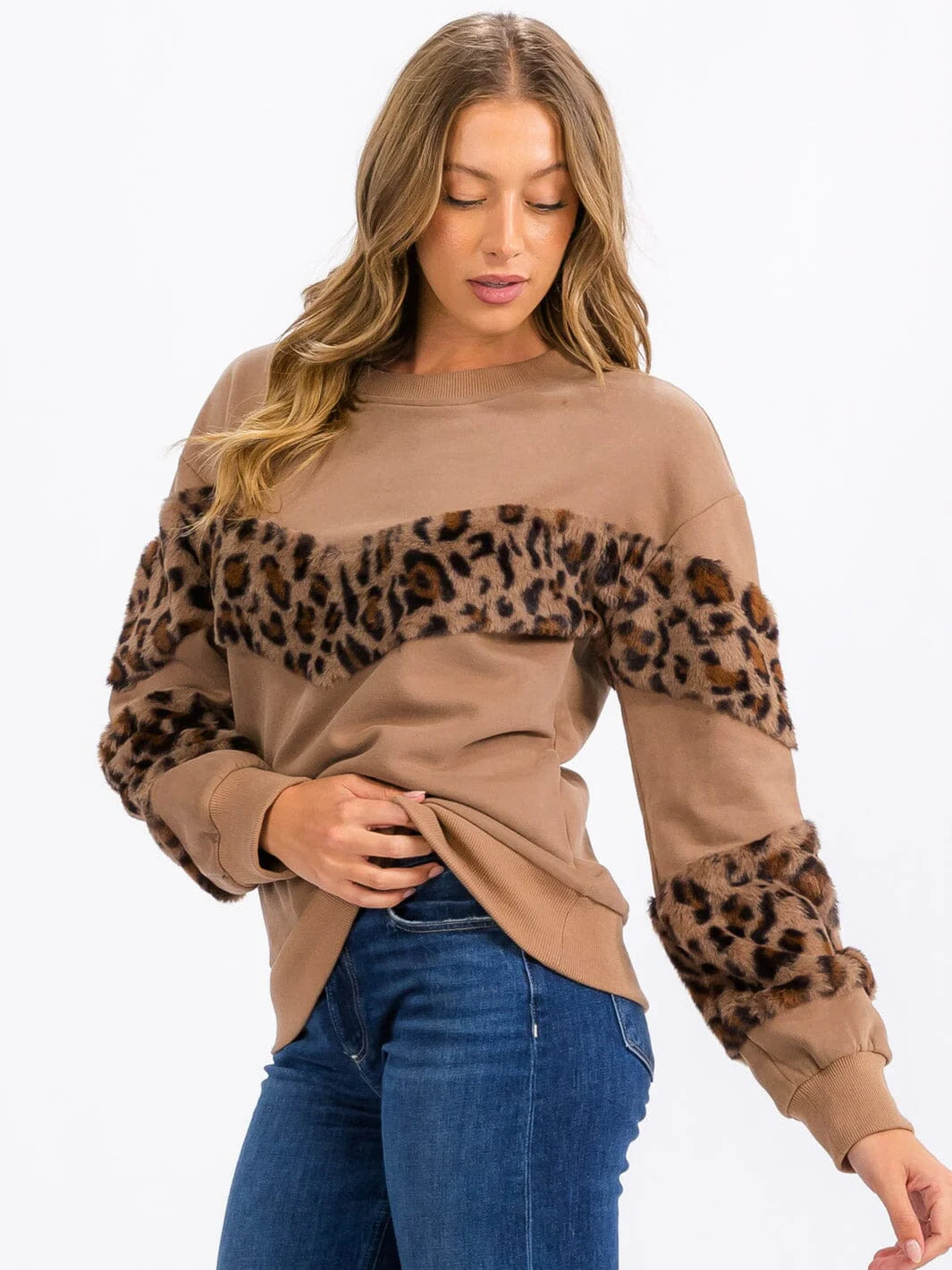Animal Print Pullover Sweater