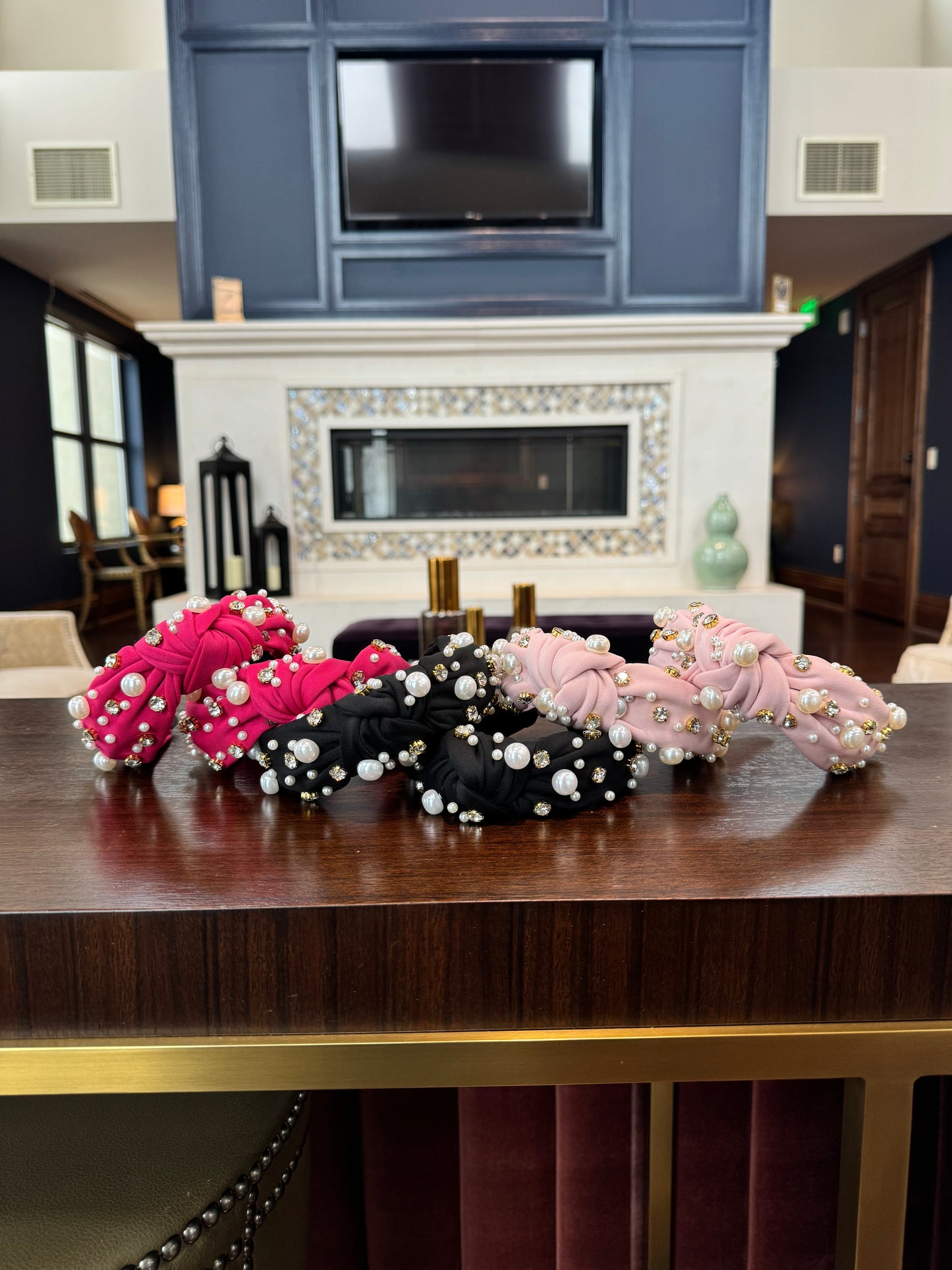 Knotted Headbands with Pearls & Jewels